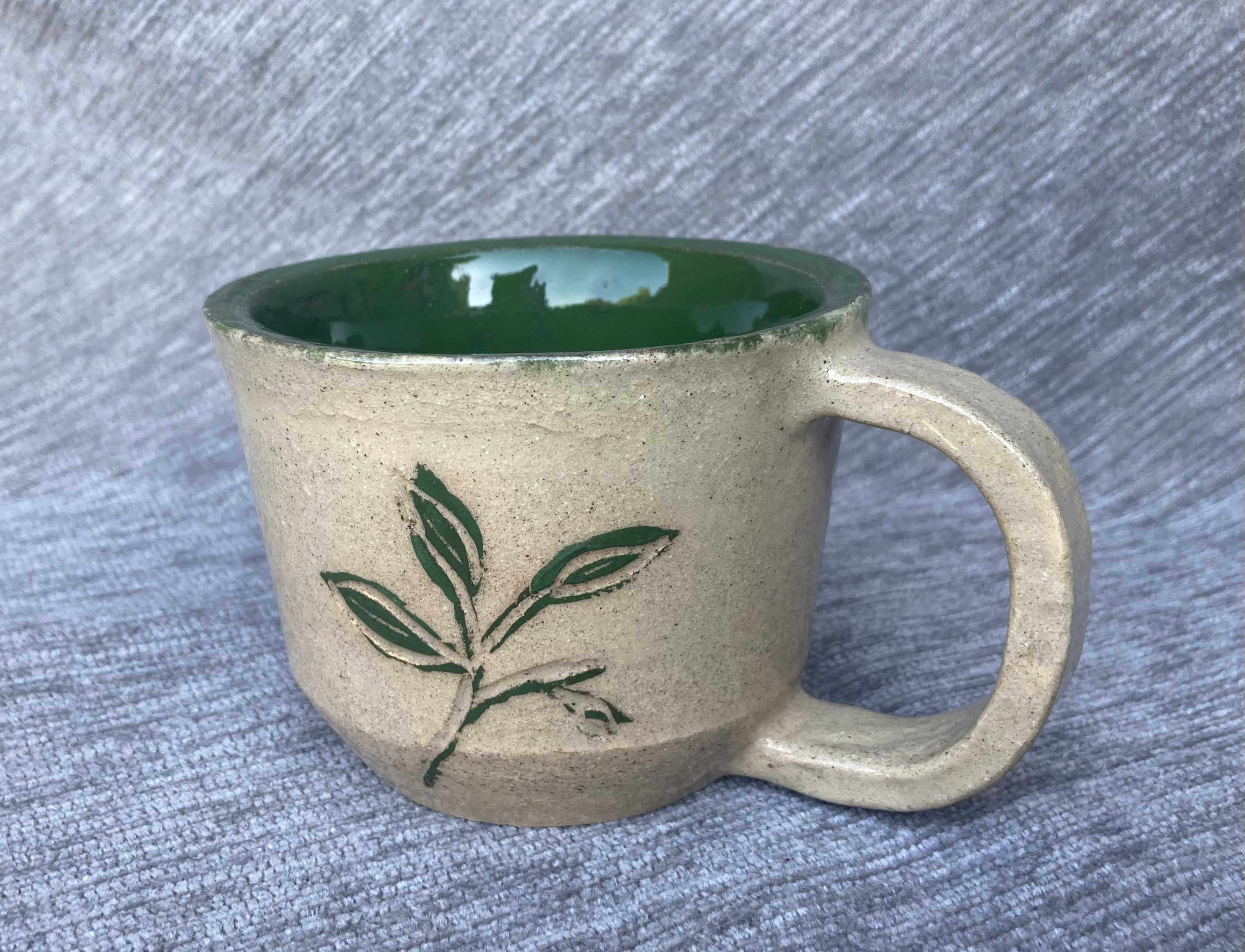 Leaf Mug Sgraffito